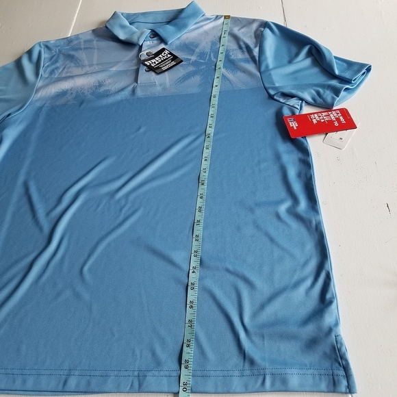 NWT PGA Tour PRO Series Golf Shirt Size XL Blue Palm Tree Print - Picture 4 of 9